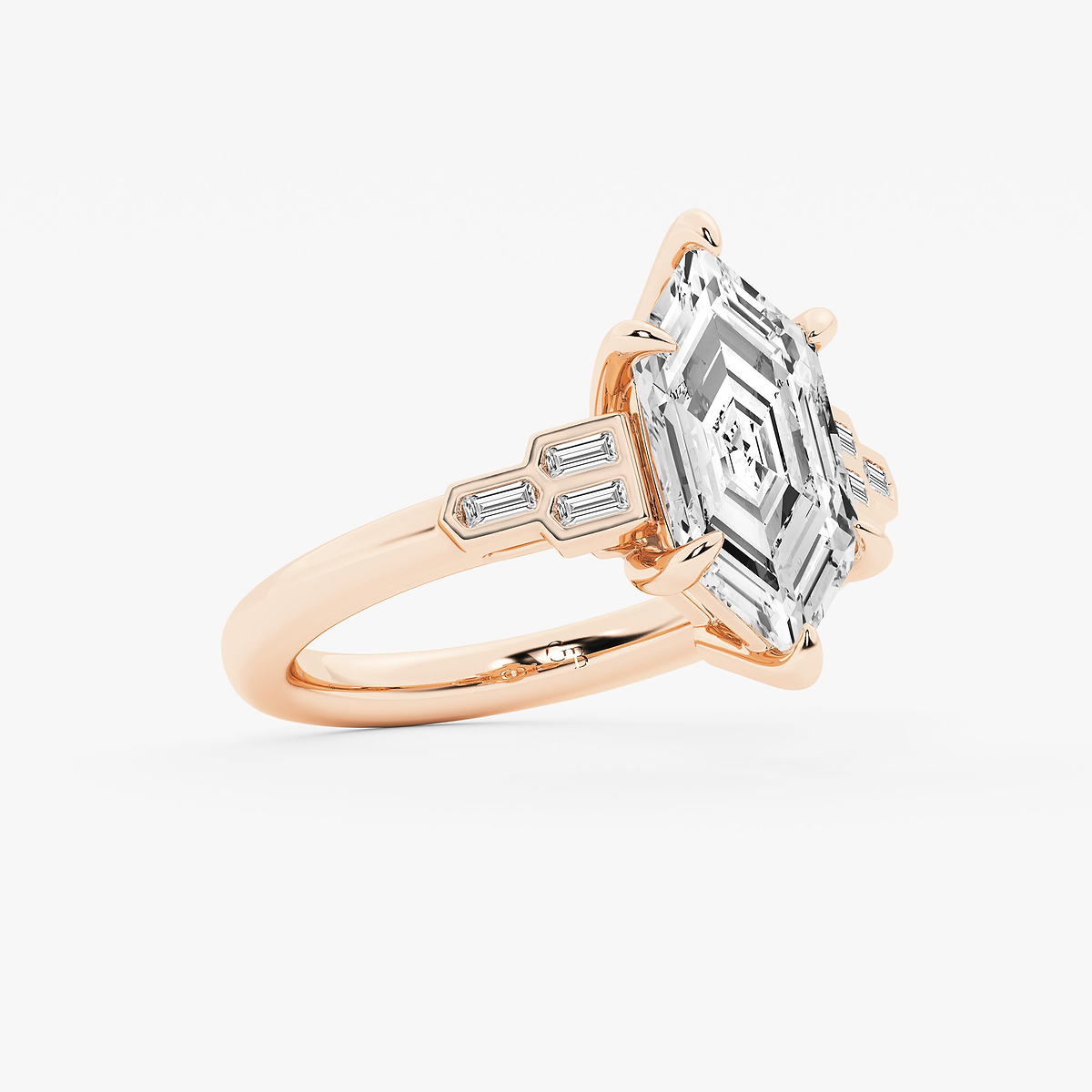 Additional Image 1 for  3 1/5 ctw Dutch Marquise Lab Grown Diamond Vintage Art Deco Side Stone Engagement Ring