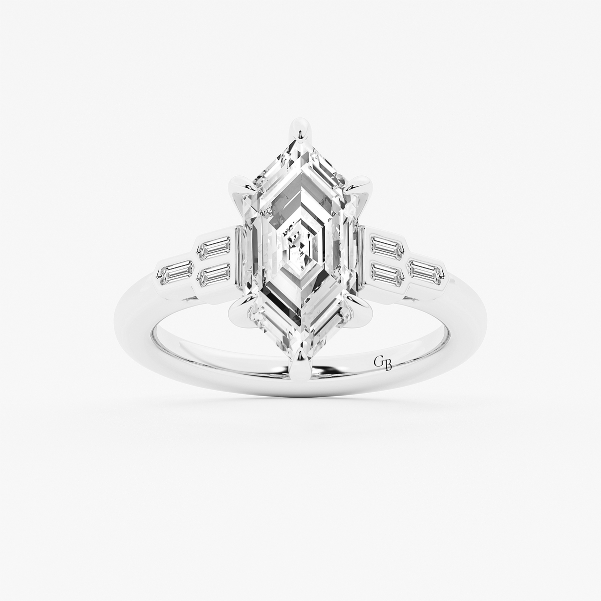 2 1/5 ctw Dutch Marquise Lab Grown Diamond Vintage Art Deco Side Stone Engagement Ring