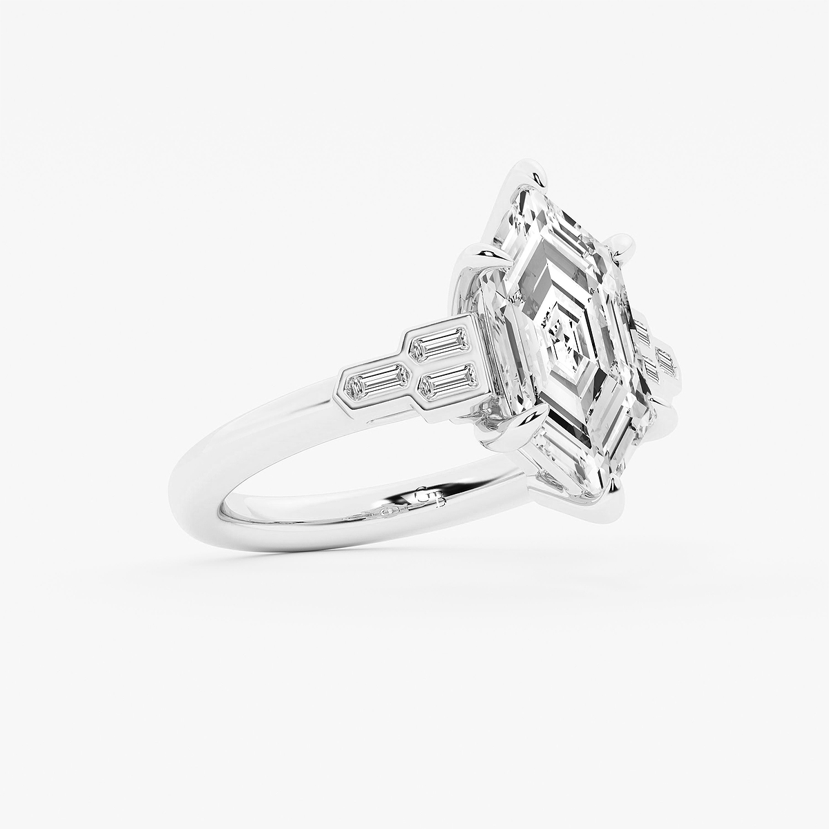 Additional Image 1 for  2 1/5 ctw Dutch Marquise Lab Grown Diamond Vintage Art Deco Side Stone Engagement Ring