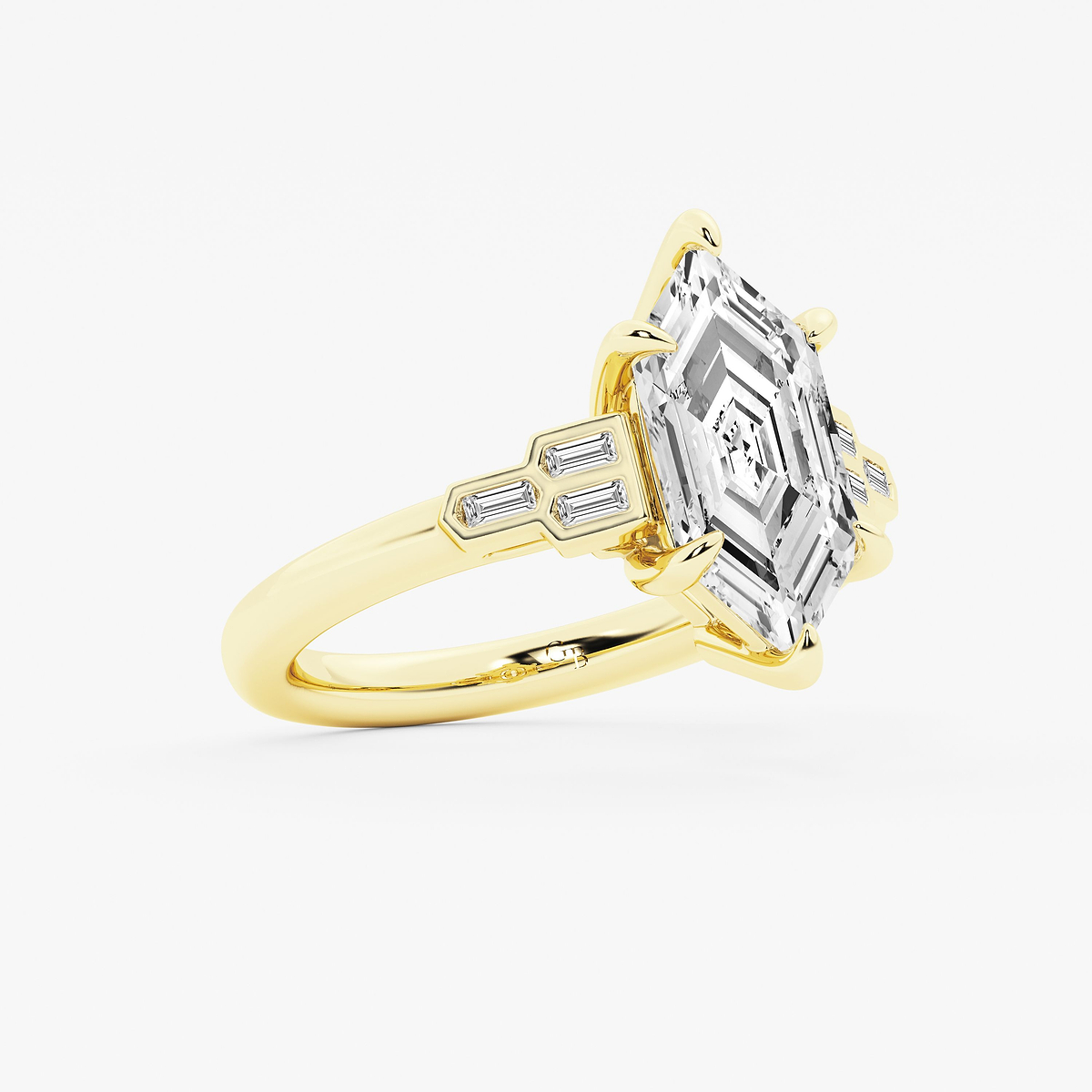 Additional Image 1 for  4 1/8 ctw Dutch Marquise Lab Grown Diamond Vintage Art Deco Side Stone Engagement Ring