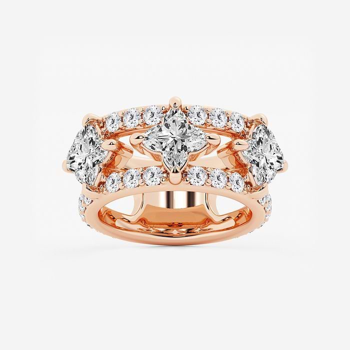Muse - Three Stone Floral Cut Diamond Ring