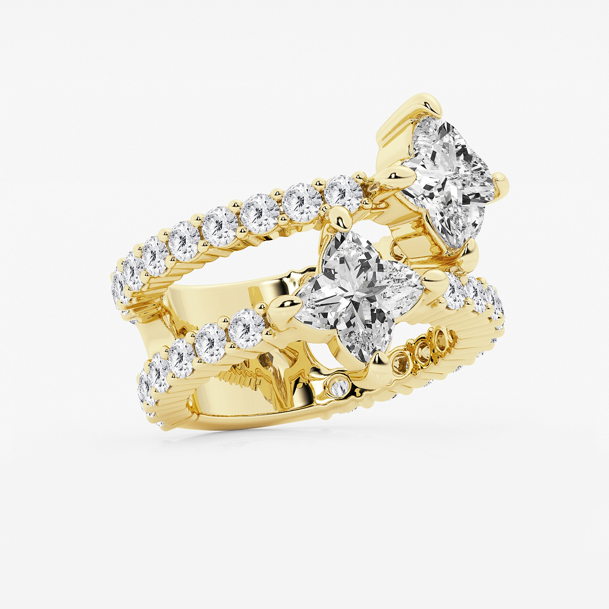 Additional Image 1 for  4 1/4 ctw Flower Lab Grown Diamond Asymmetric Ring