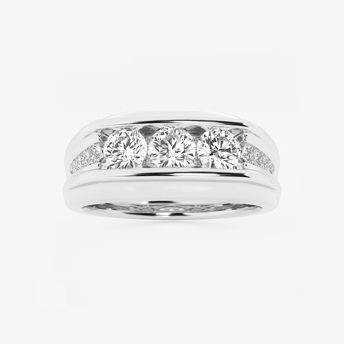 1 ctw Round Lab Grown Diamond Men's Channel Set Wedding Band