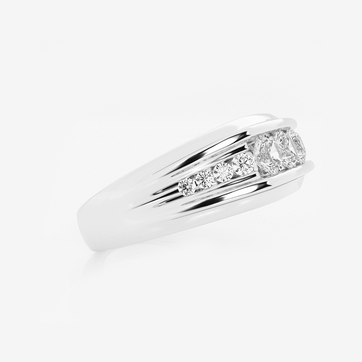 Additional Image 1 for  1 ctw Round Lab Grown Diamond Men's Channel Set Wedding Band