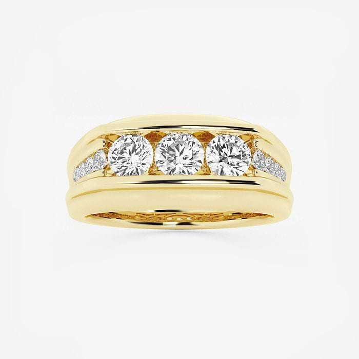 1 ctw Round Lab Grown Diamond Men's Channel Set Wedding Band