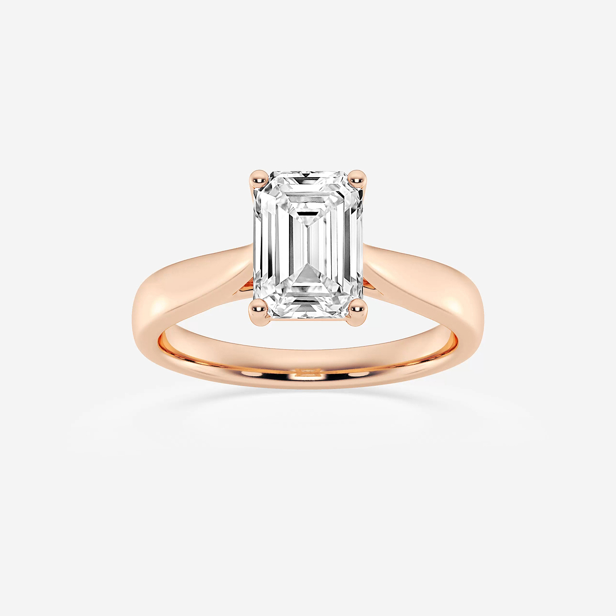 2 ctw Emerald Lab Grown Diamond Trellis Solitaire Engagement Ring