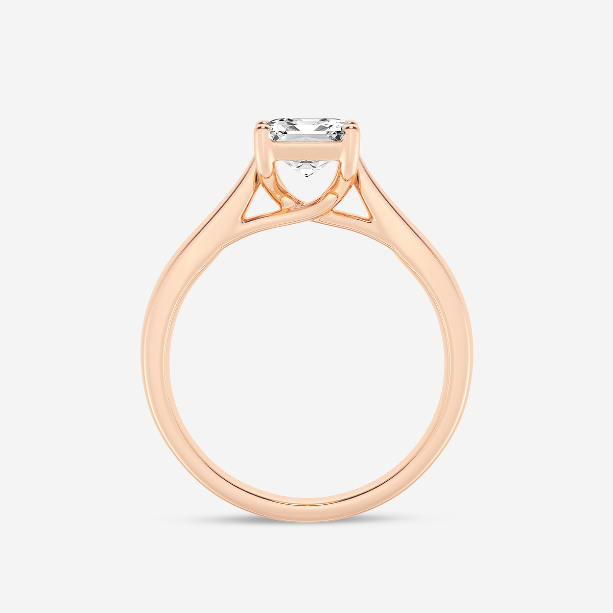 Additional Image 1 for  2 ctw Emerald Lab Grown Diamond Trellis Solitaire Engagement Ring