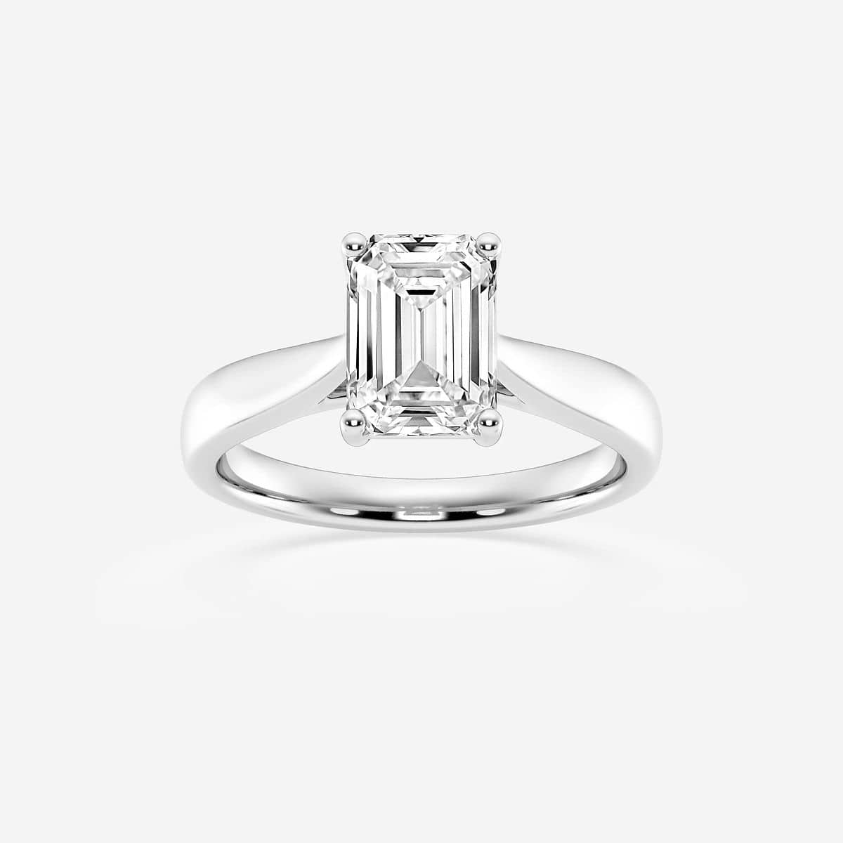2 ctw Emerald Lab Grown Diamond Trellis Solitaire Engagement Ring