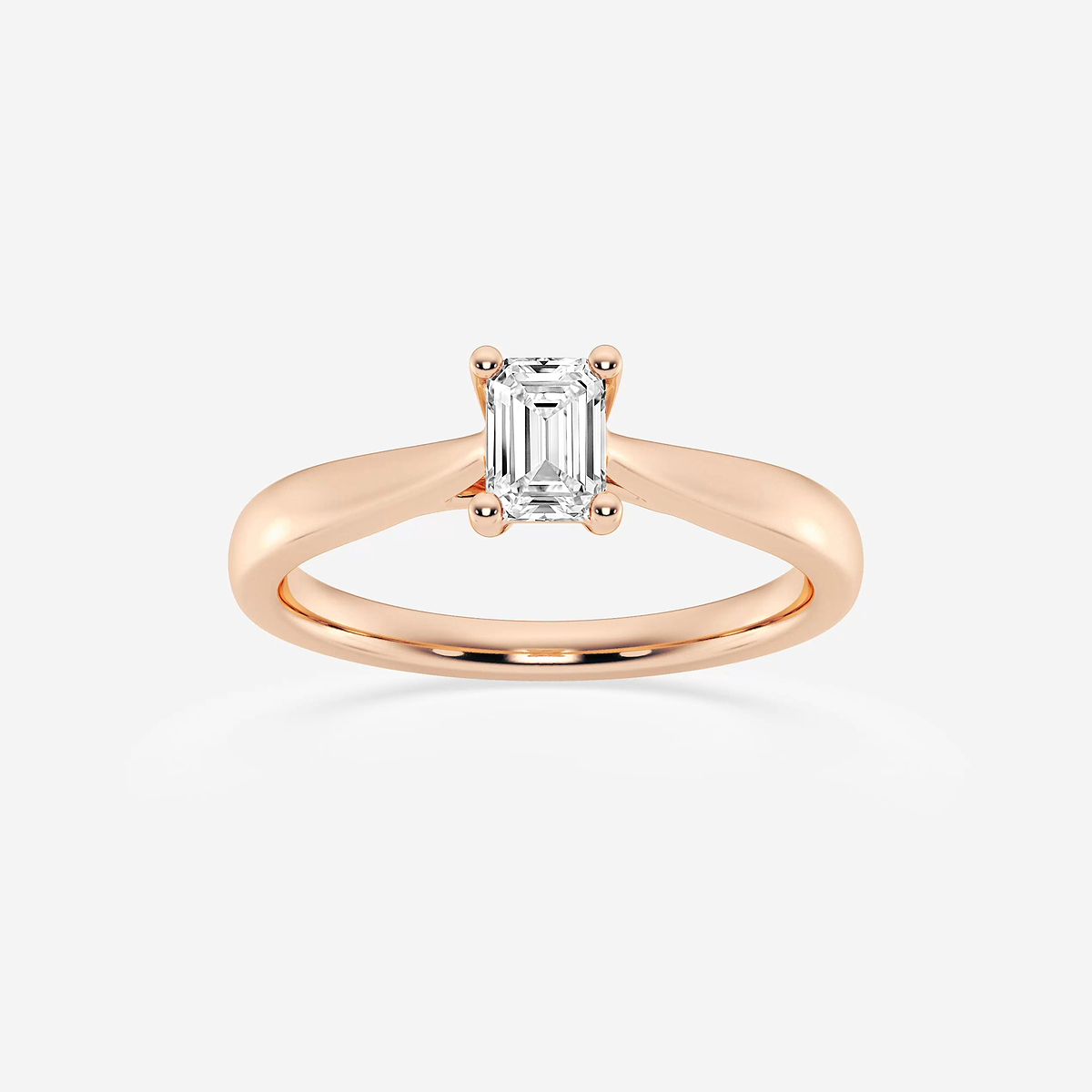 1/2 ctw Emerald Lab Grown Diamond Trellis Solitaire Engagement Ring