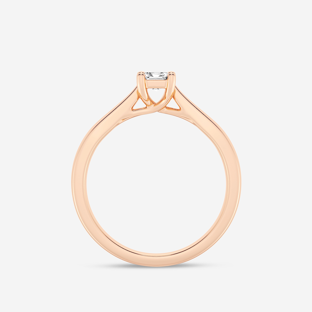 Additional Image 1 for  1/2 ctw Emerald Lab Grown Diamond Trellis Solitaire Engagement Ring