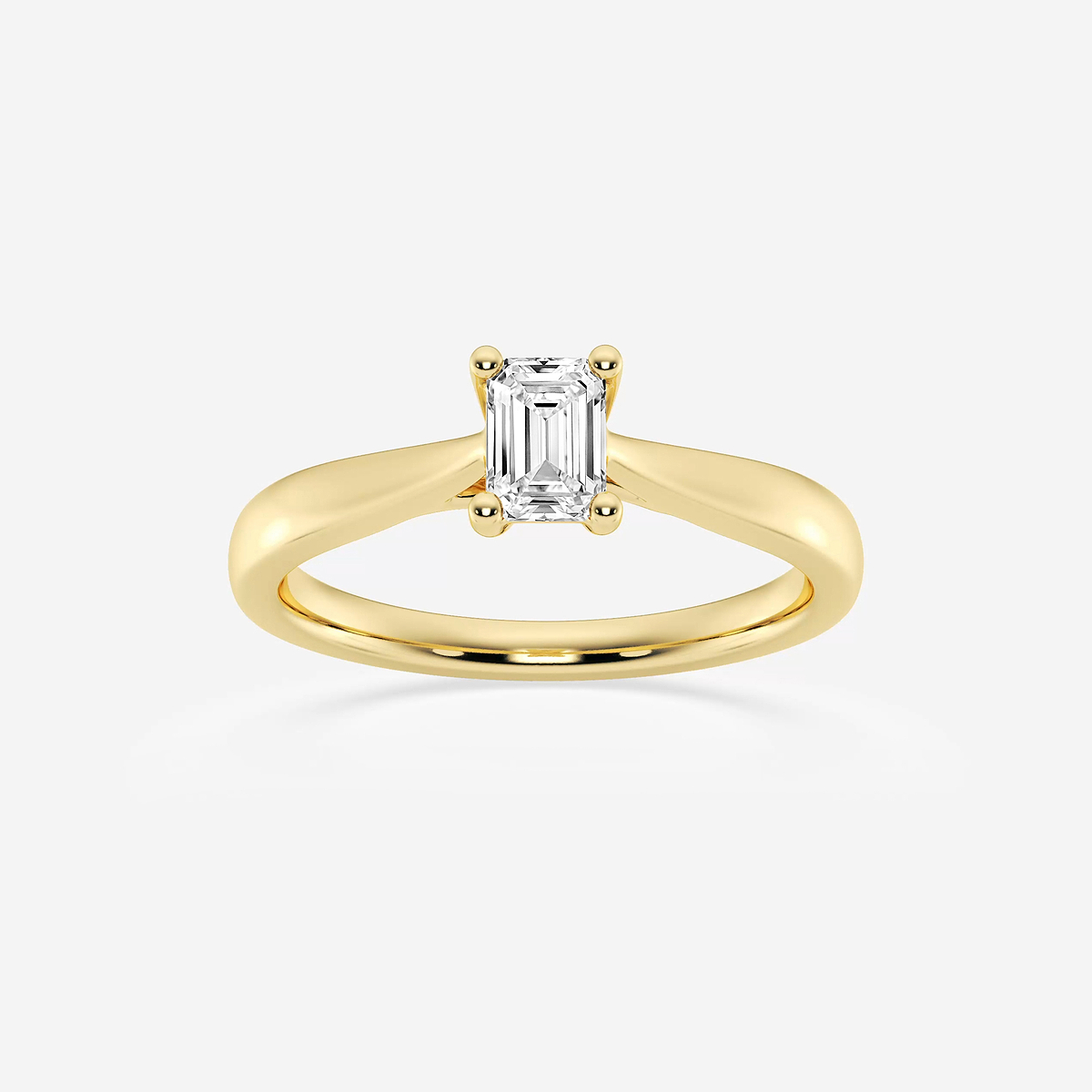 1/2 ctw Emerald Lab Grown Diamond Trellis Solitaire Engagement Ring