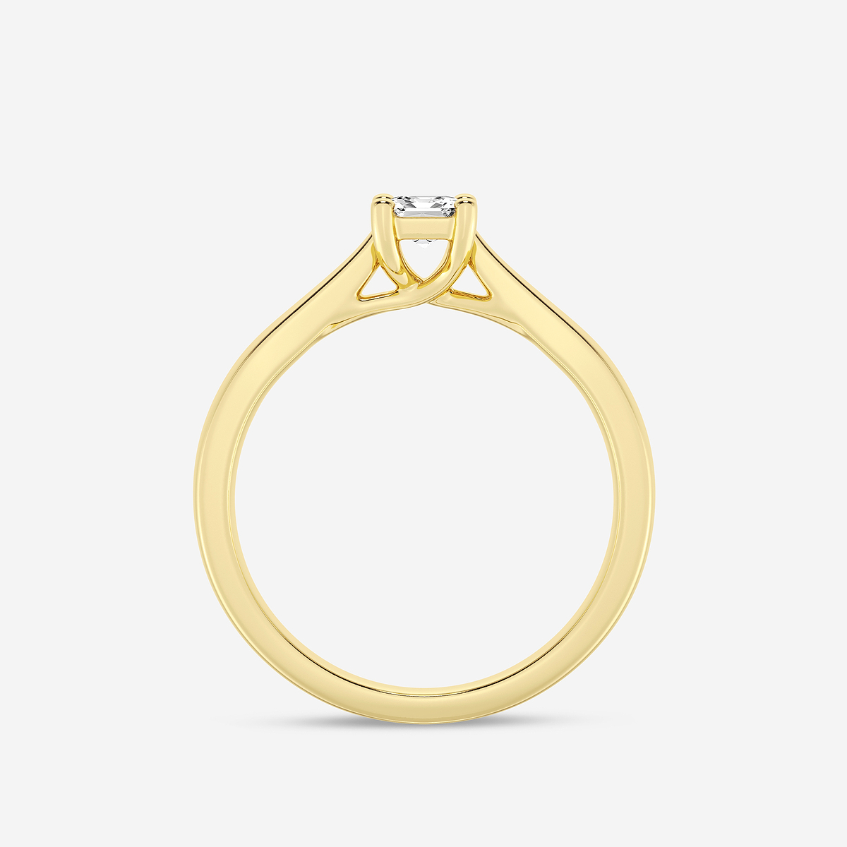 Additional Image 1 for  1/2 ctw Emerald Lab Grown Diamond Trellis Solitaire Engagement Ring