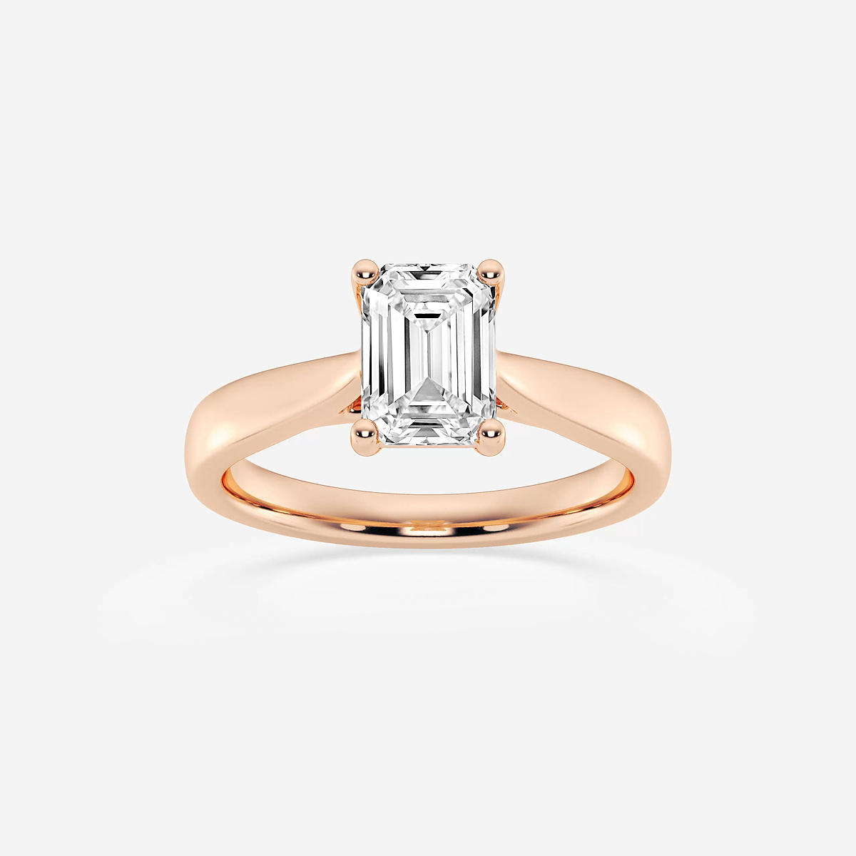 1 1/2 ctw Emerald Lab Grown Diamond Trellis Solitaire Engagement Ring