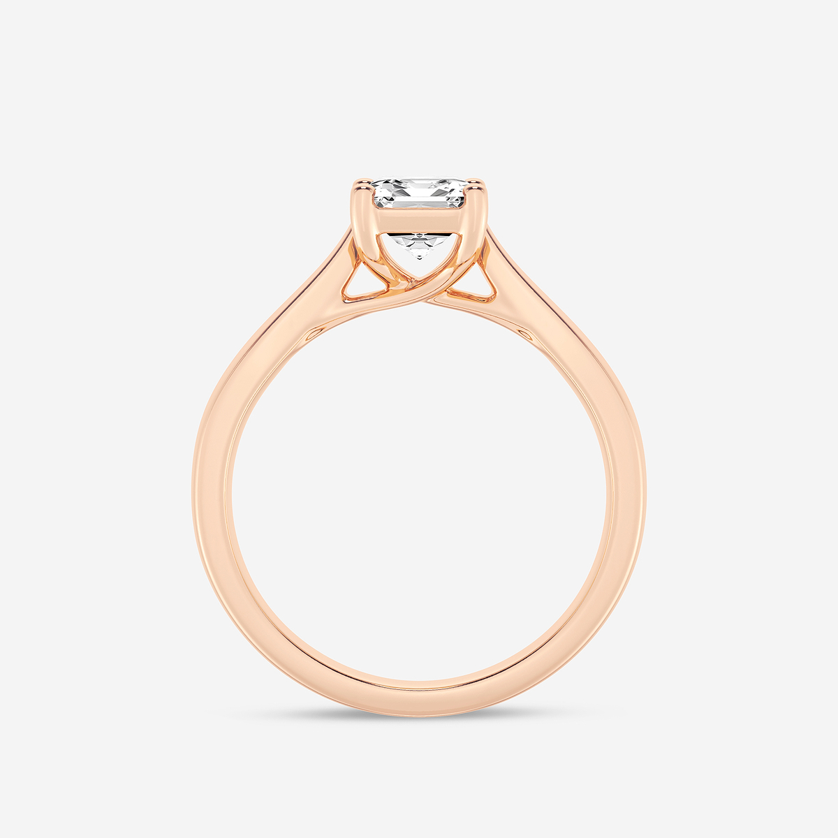 Additional Image 1 for  1 1/2 ctw Emerald Lab Grown Diamond Trellis Solitaire Engagement Ring