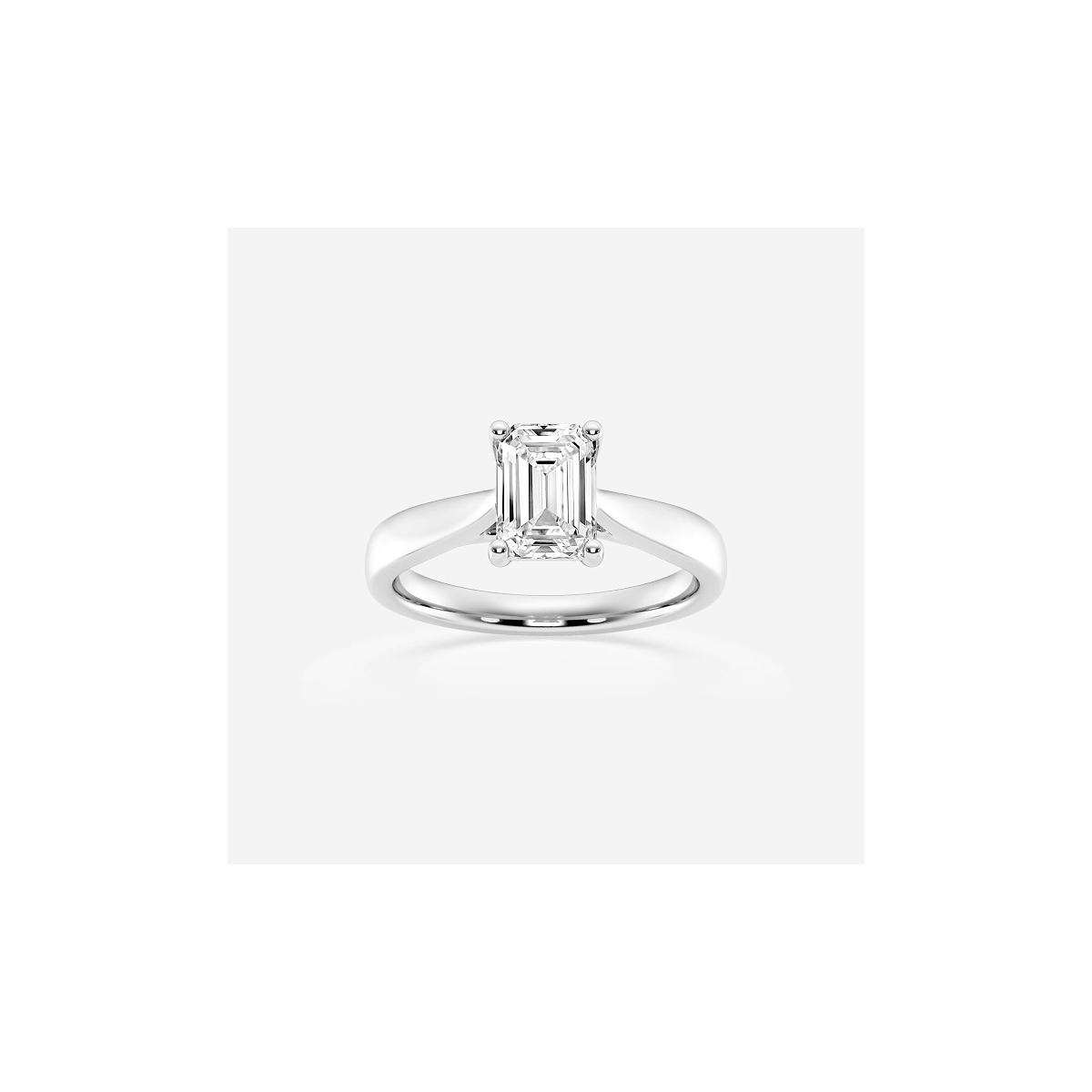 1 1/2 ctw Emerald Lab Grown Diamond Trellis Solitaire Engagement Ring