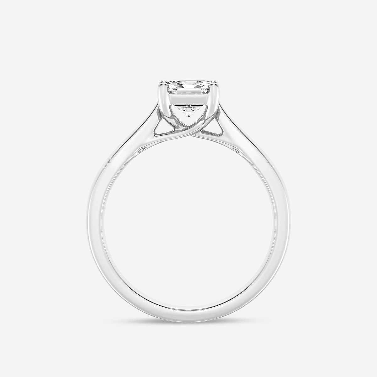 Additional Image 1 for  1 1/2 ctw Emerald Lab Grown Diamond Trellis Solitaire Engagement Ring
