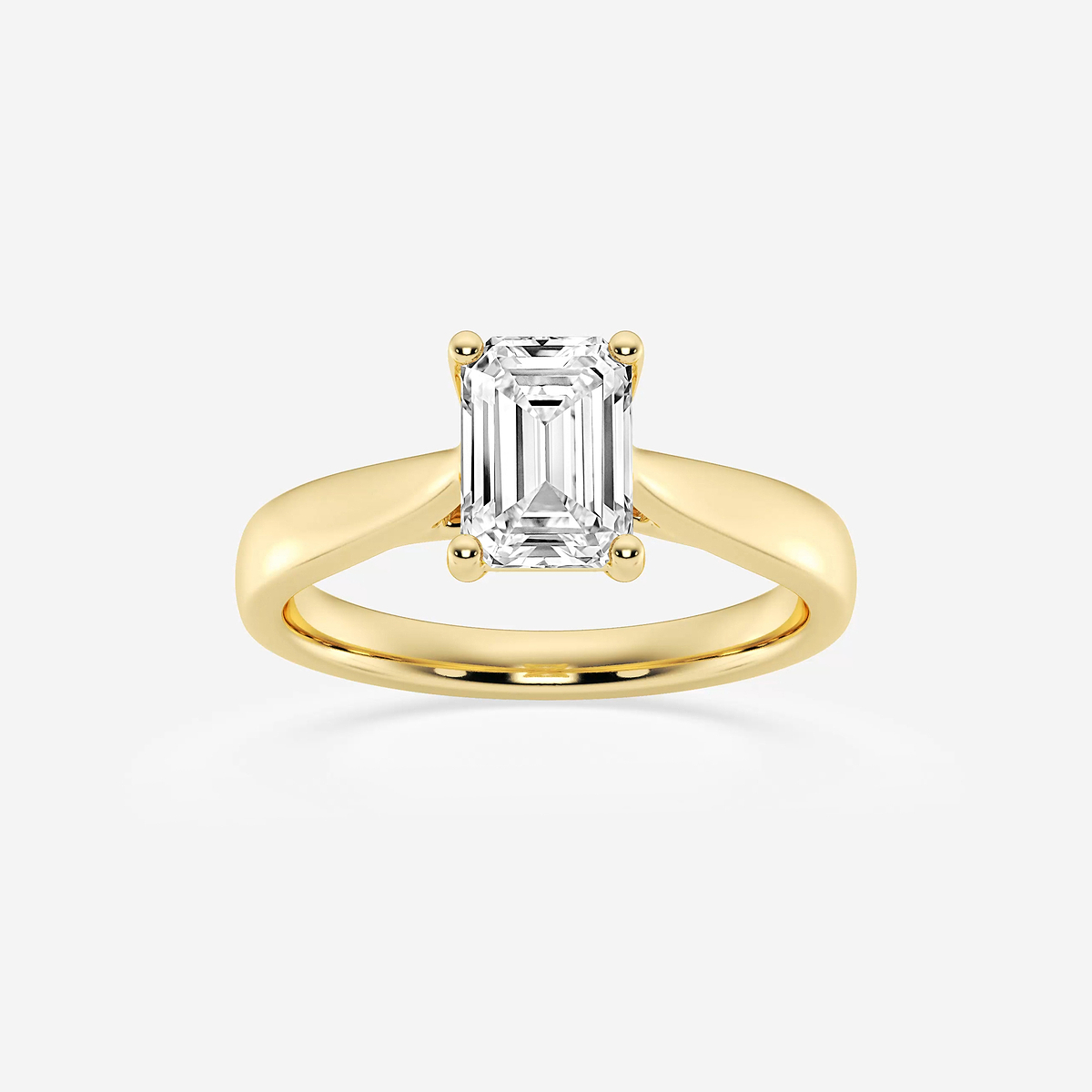 1 1/2 ctw Emerald Lab Grown Diamond Trellis Solitaire Engagement Ring