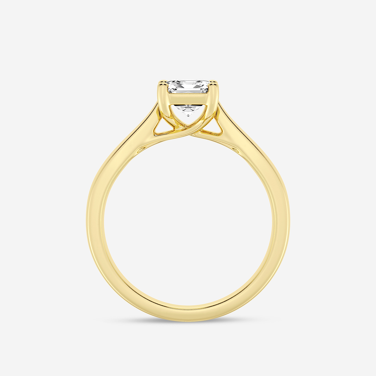 Additional Image 1 for  1 1/2 ctw Emerald Lab Grown Diamond Trellis Solitaire Engagement Ring