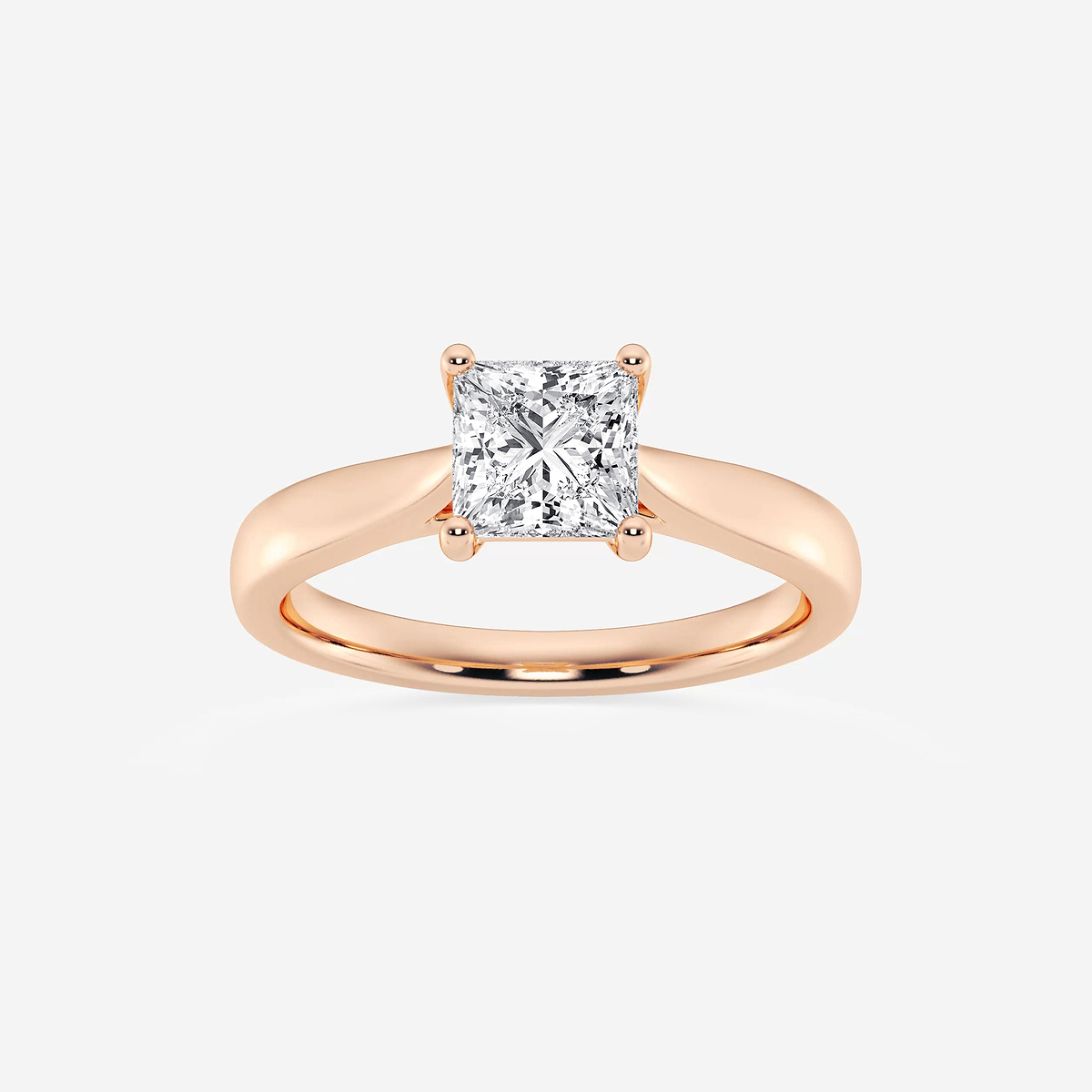 1 ctw Princess Lab Grown Diamond Trellis Solitaire Engagement Ring