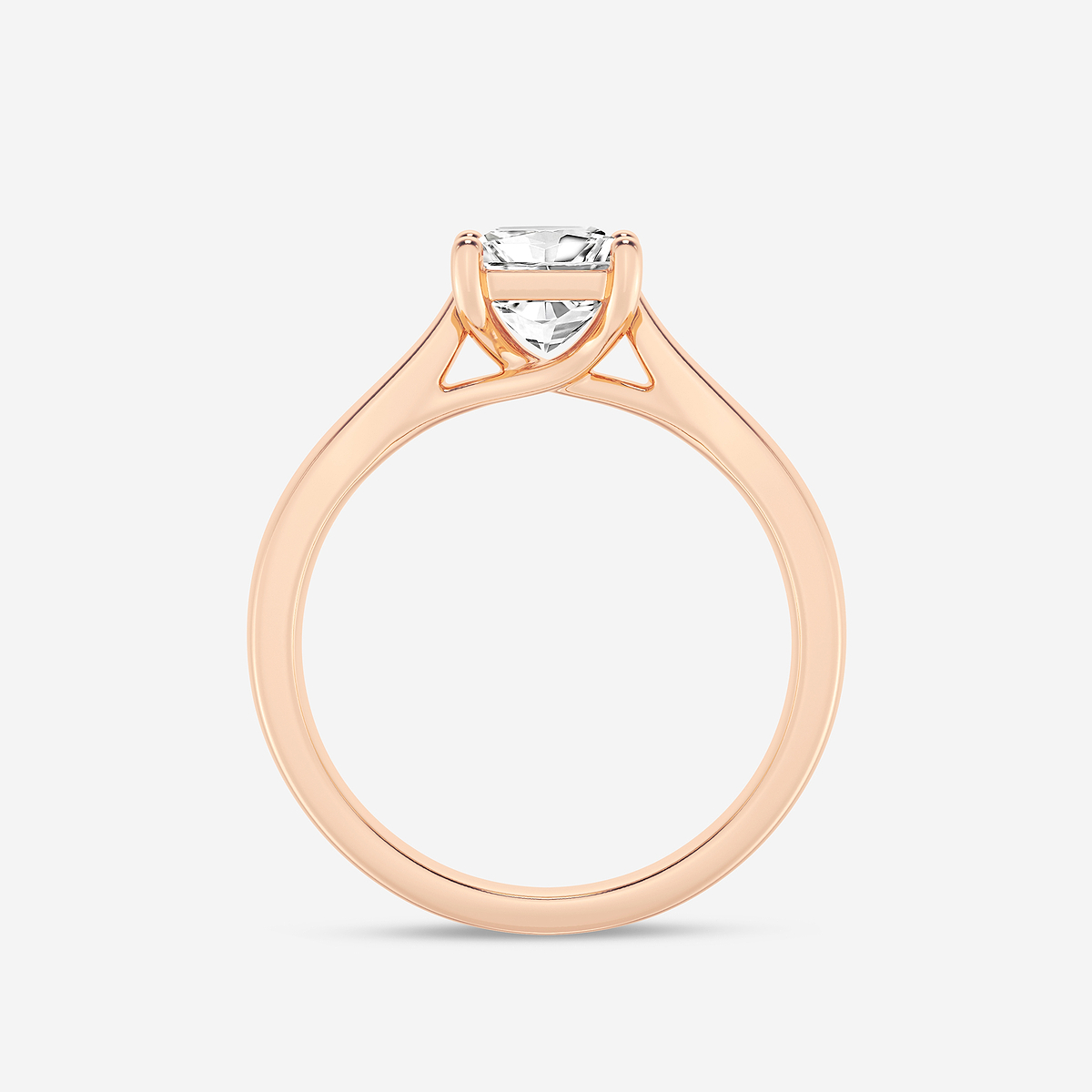Additional Image 1 for  1 ctw Princess Lab Grown Diamond Trellis Solitaire Engagement Ring