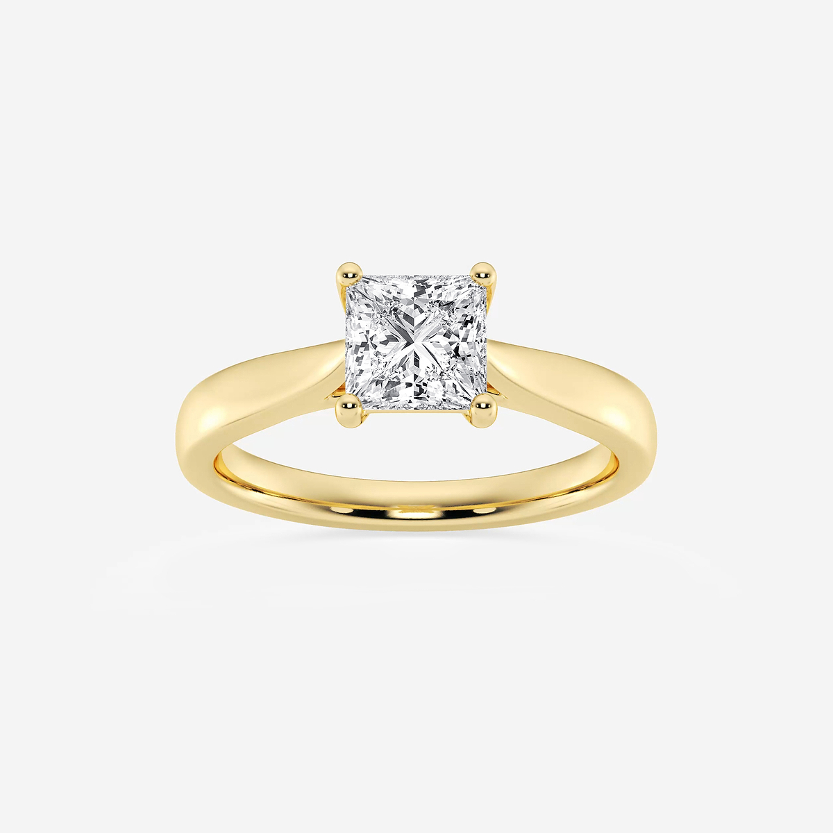 1 ctw Princess Lab Grown Diamond Trellis Solitaire Engagement Ring