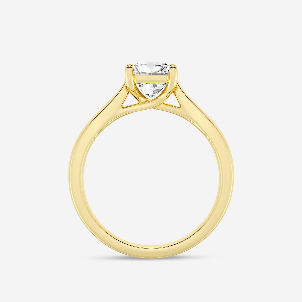 Additional Image 1 for  1 ctw Princess Lab Grown Diamond Trellis Solitaire Engagement Ring