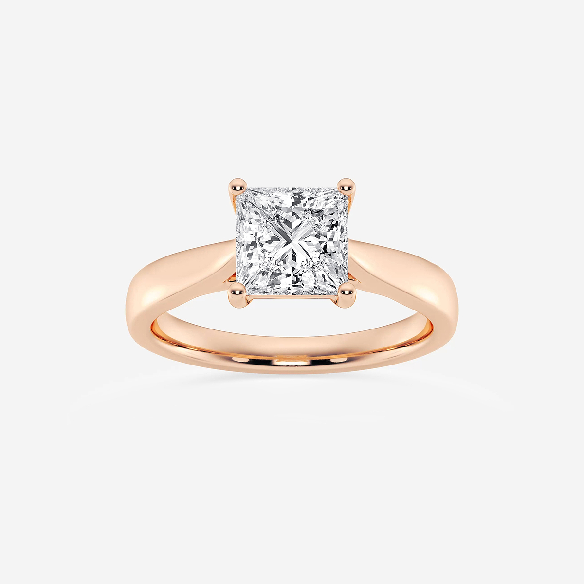 1 1/2 ctw Princess Lab Grown Diamond Trellis Solitaire Engagement Ring