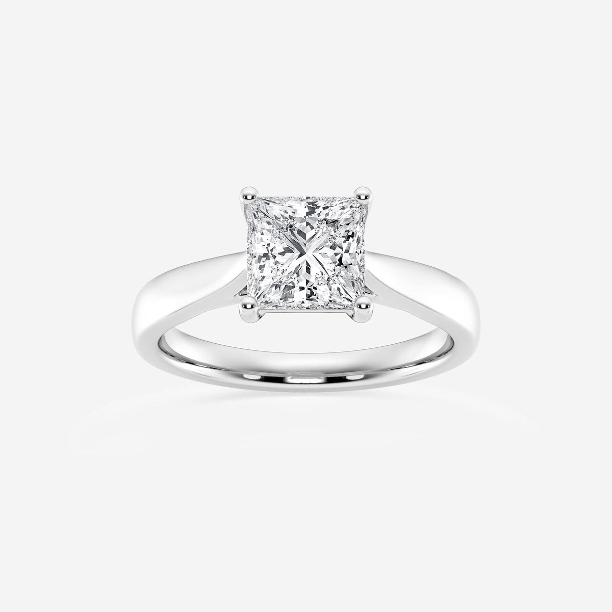 1 1/2 ctw Princess Lab Grown Diamond Trellis Solitaire Engagement Ring