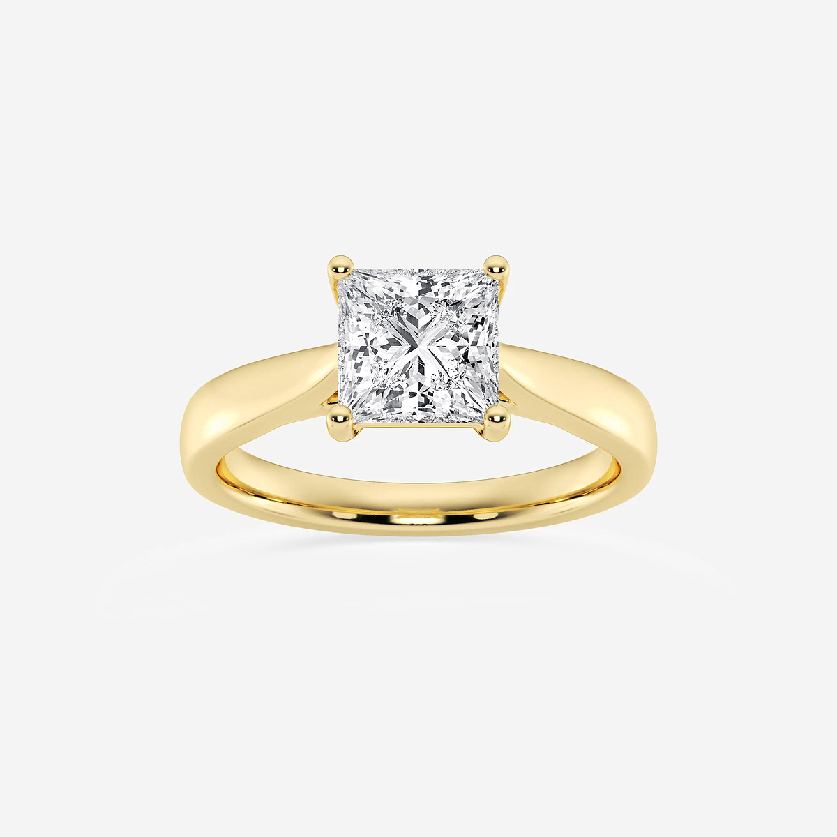 1 1/2 ctw Princess Lab Grown Diamond Trellis Solitaire Engagement Ring