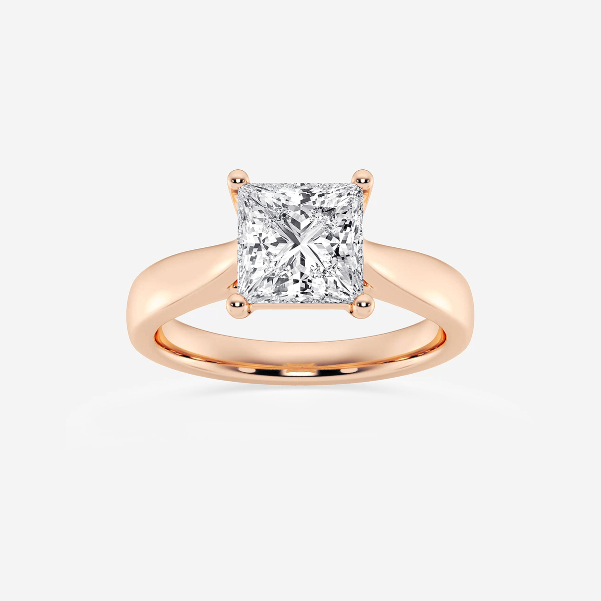 2 ctw Princess Lab Grown Diamond Trellis Solitaire Engagement Ring