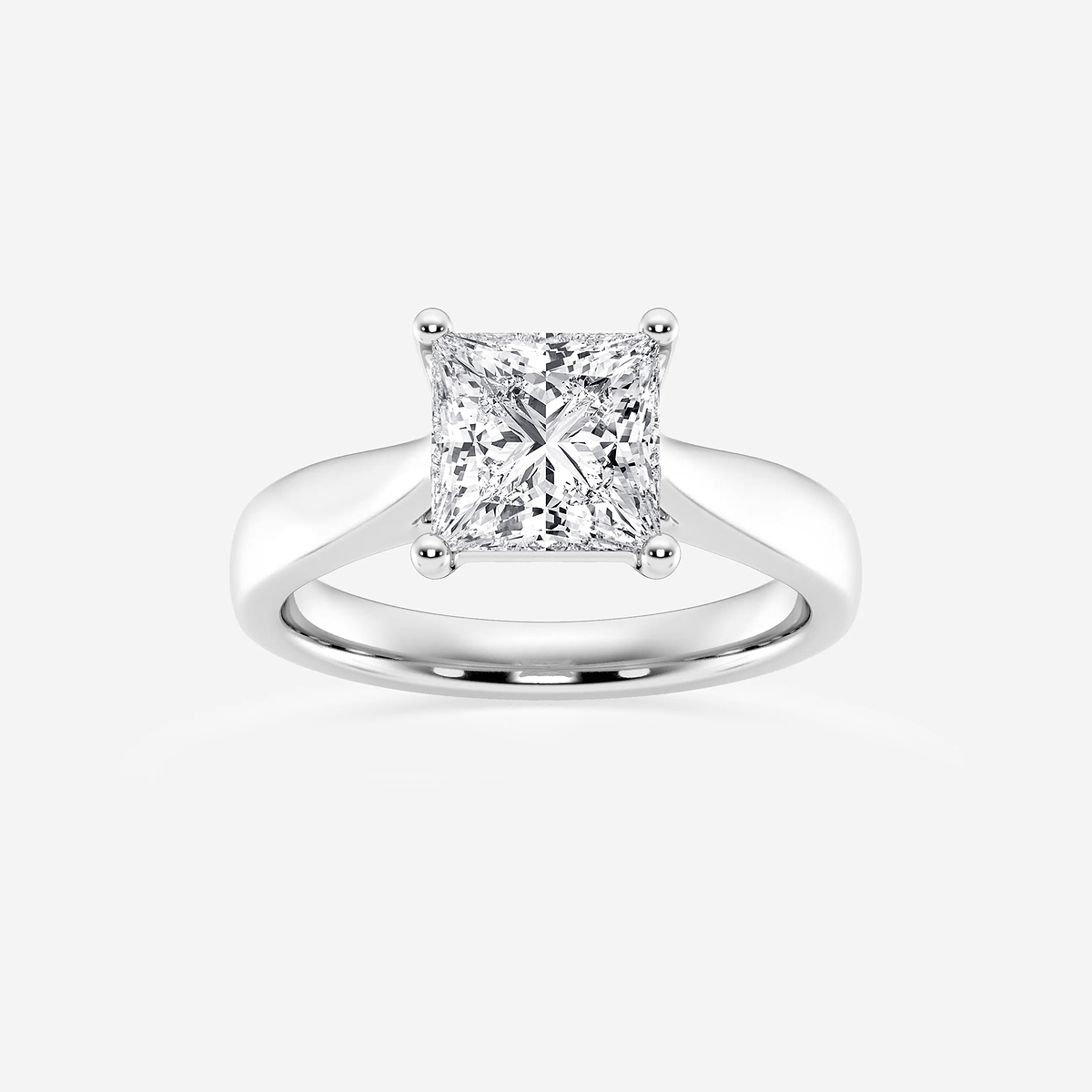 2 ctw Princess Lab Grown Diamond Trellis Solitaire Engagement Ring