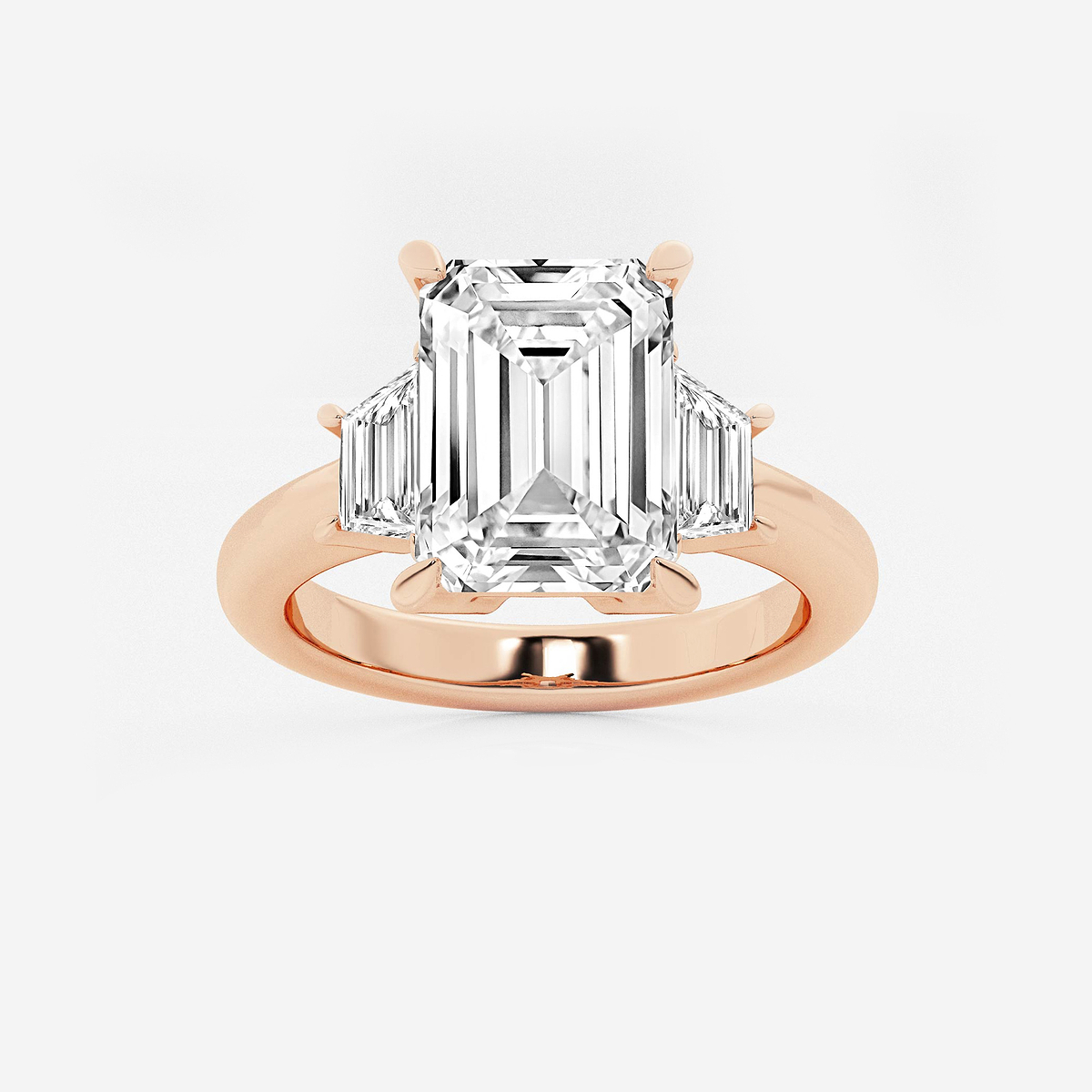 4 ctw Emerald Lab Grown Diamond Engagement Ring