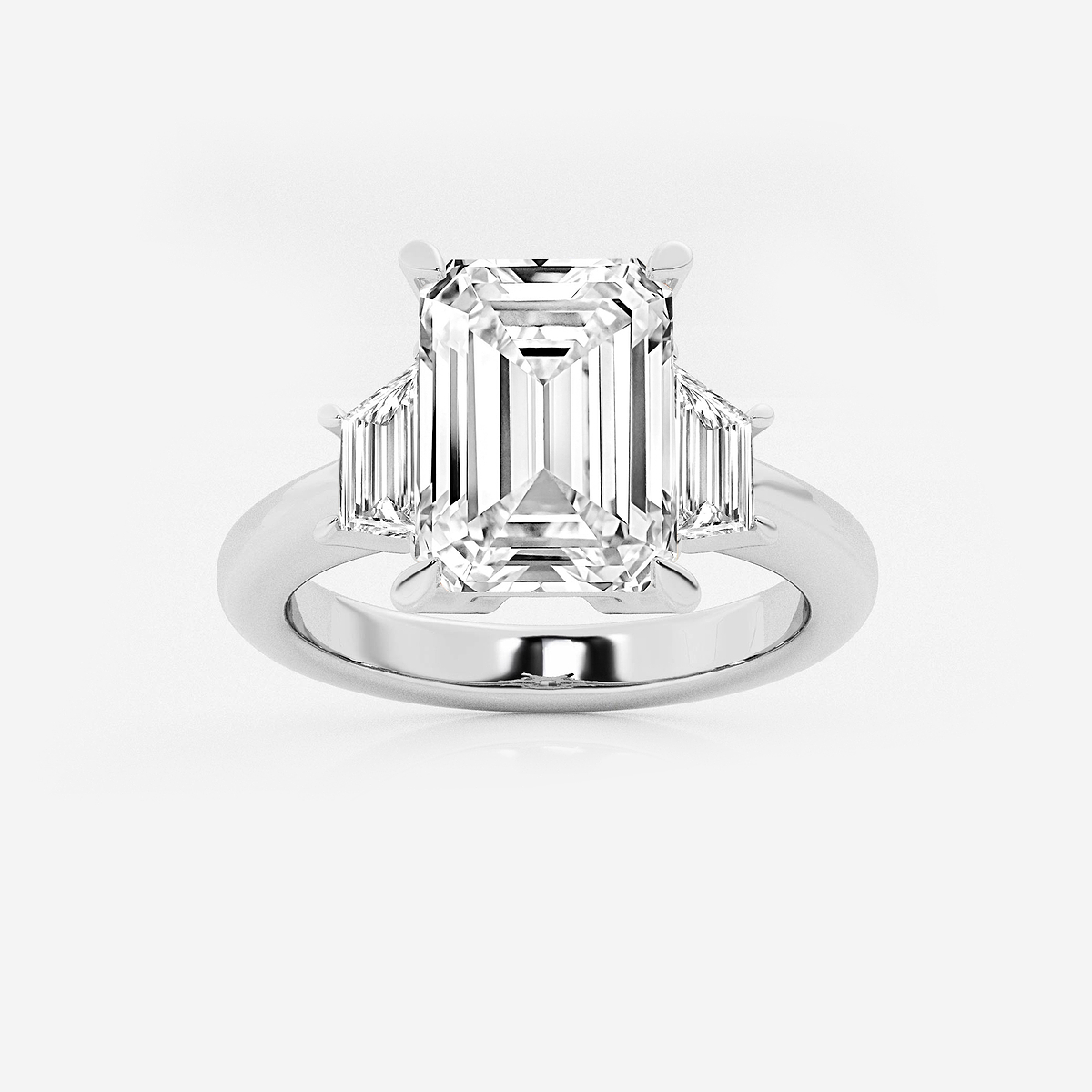 4 ctw Emerald Lab Grown Diamond Engagement Ring