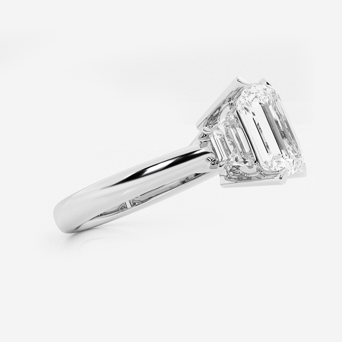 Additional Image 1 for  4 ctw Emerald Lab Grown Diamond Engagement Ring
