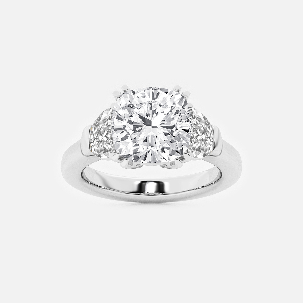 3 3/4 ctw Cushion Lab Grown Diamond Engagement Ring