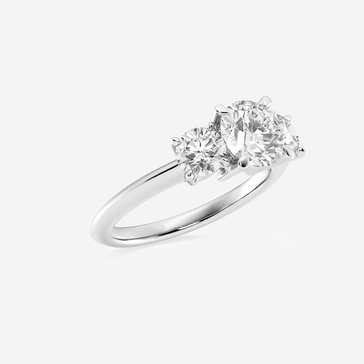 2 ctw Round Lab Grown Diamond Three-Stone Ring Platinum, F, VS2