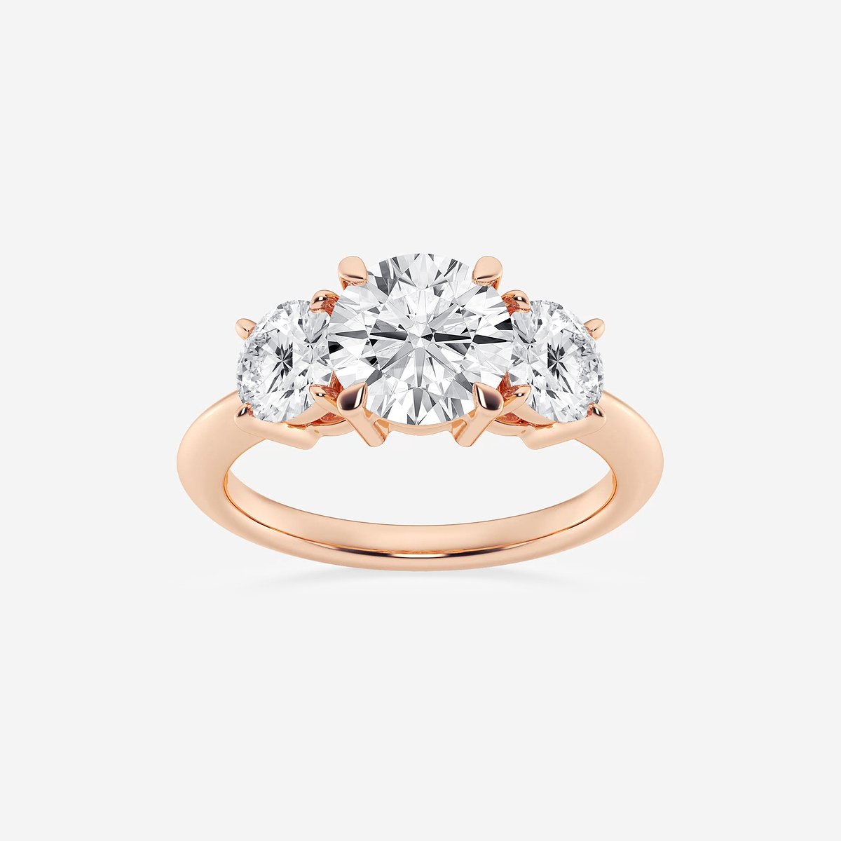 3 1/5 ctw Round Lab Grown Diamond Three-Stone Ring