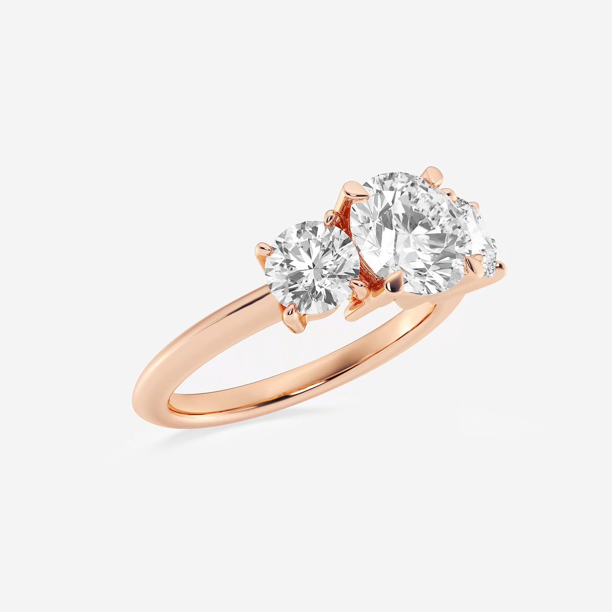 Additional Image 1 for  3 1/5 ctw Round Lab Grown Diamond Three-Stone Ring