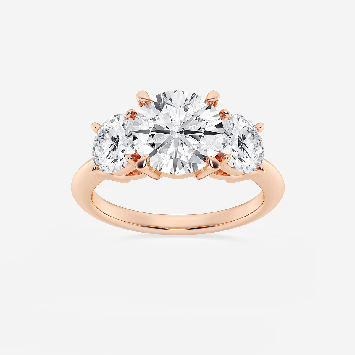 4 ctw Round Lab Grown Diamond Three-Stone Ring