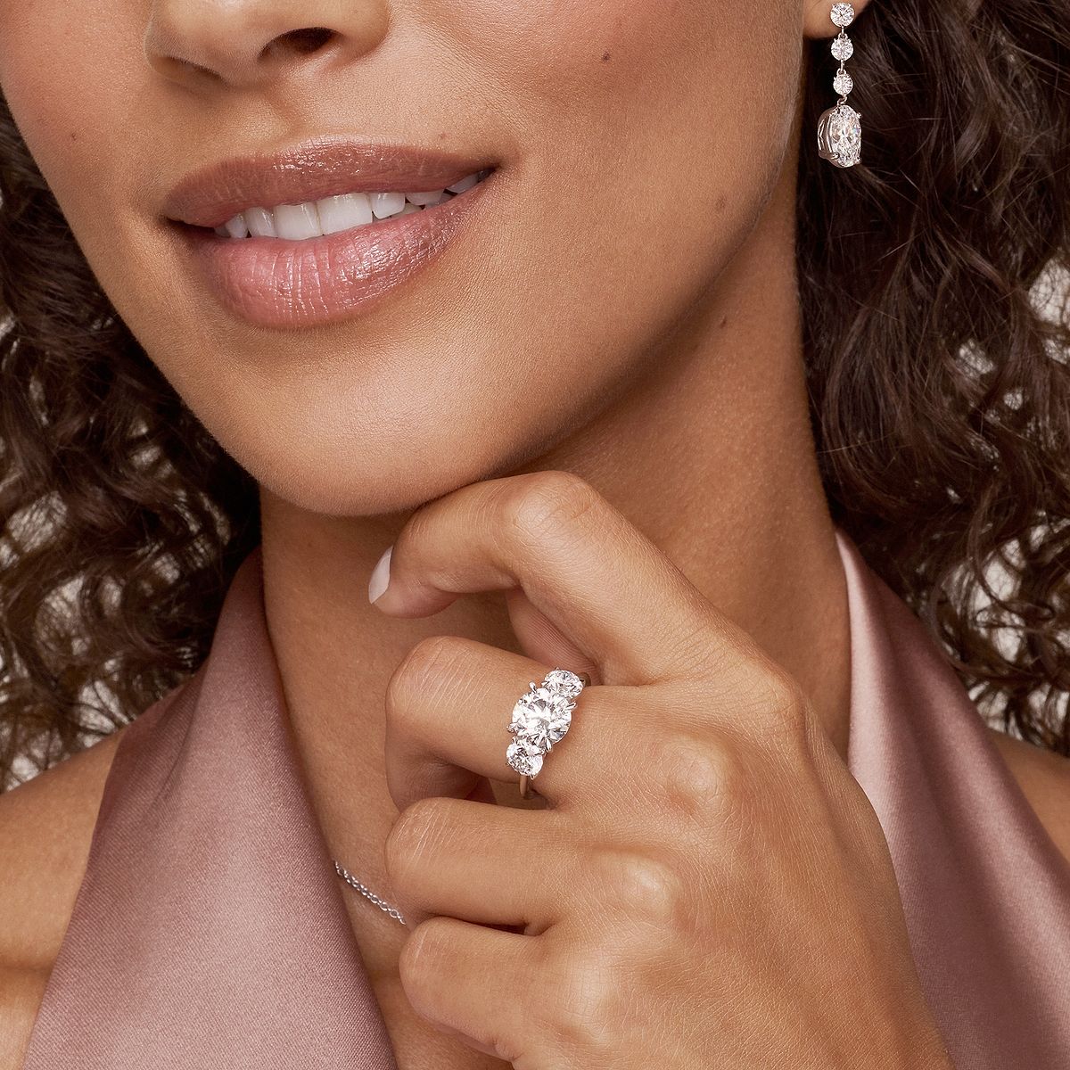 4 ctw Round Lab Grown Diamond Three-Stone Ring