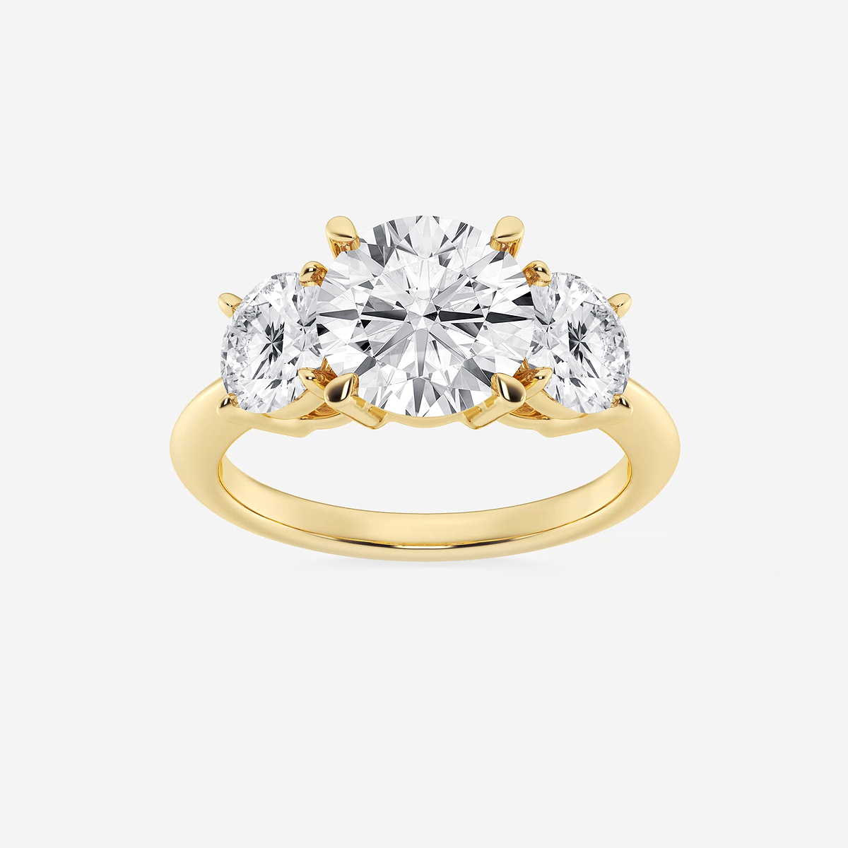 4 ctw Round Lab Grown Diamond Three-Stone Ring