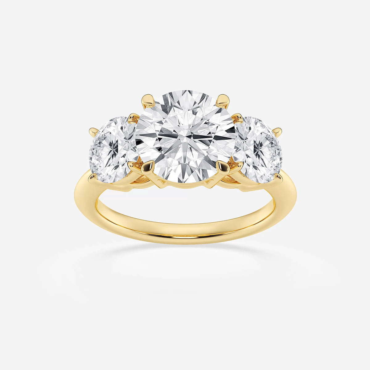 5 ctw Round Lab Grown Diamond Three-Stone Ring