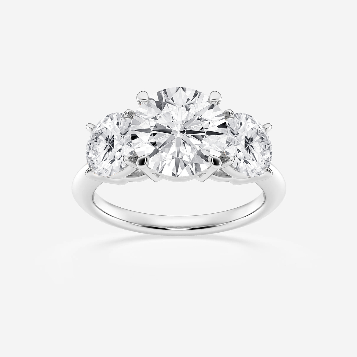 5 ctw Round Lab Grown Diamond Three-Stone Ring