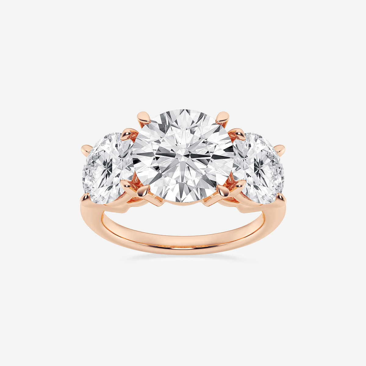 7 ctw Round Lab Grown Diamond Three-Stone Ring