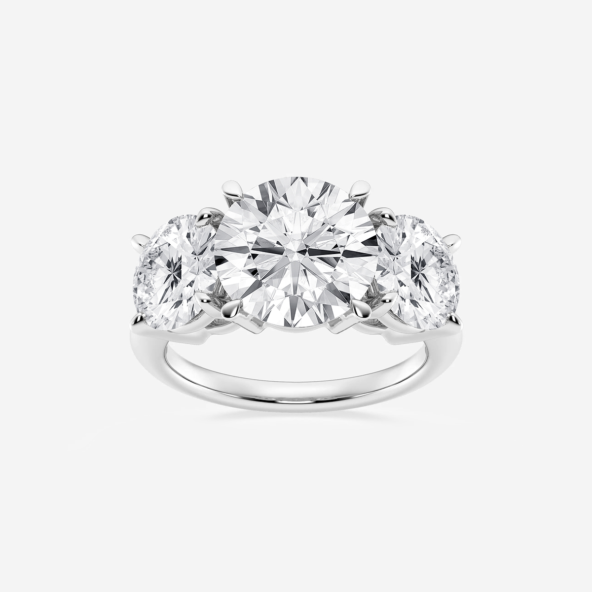 7 ctw Round Lab Grown Diamond Three-Stone Ring