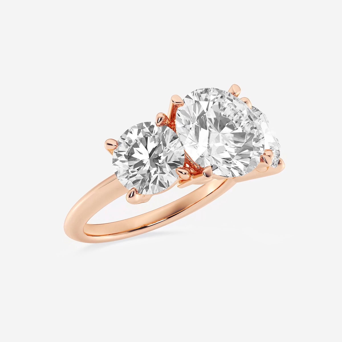 Additional Image 1 for  9 ctw Round Lab Grown Diamond Three-Stone Ring