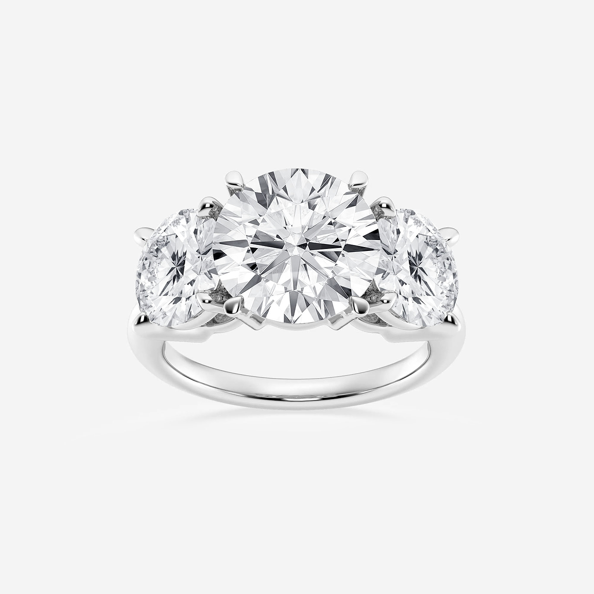 9 ctw Round Lab Grown Diamond Three-Stone Ring