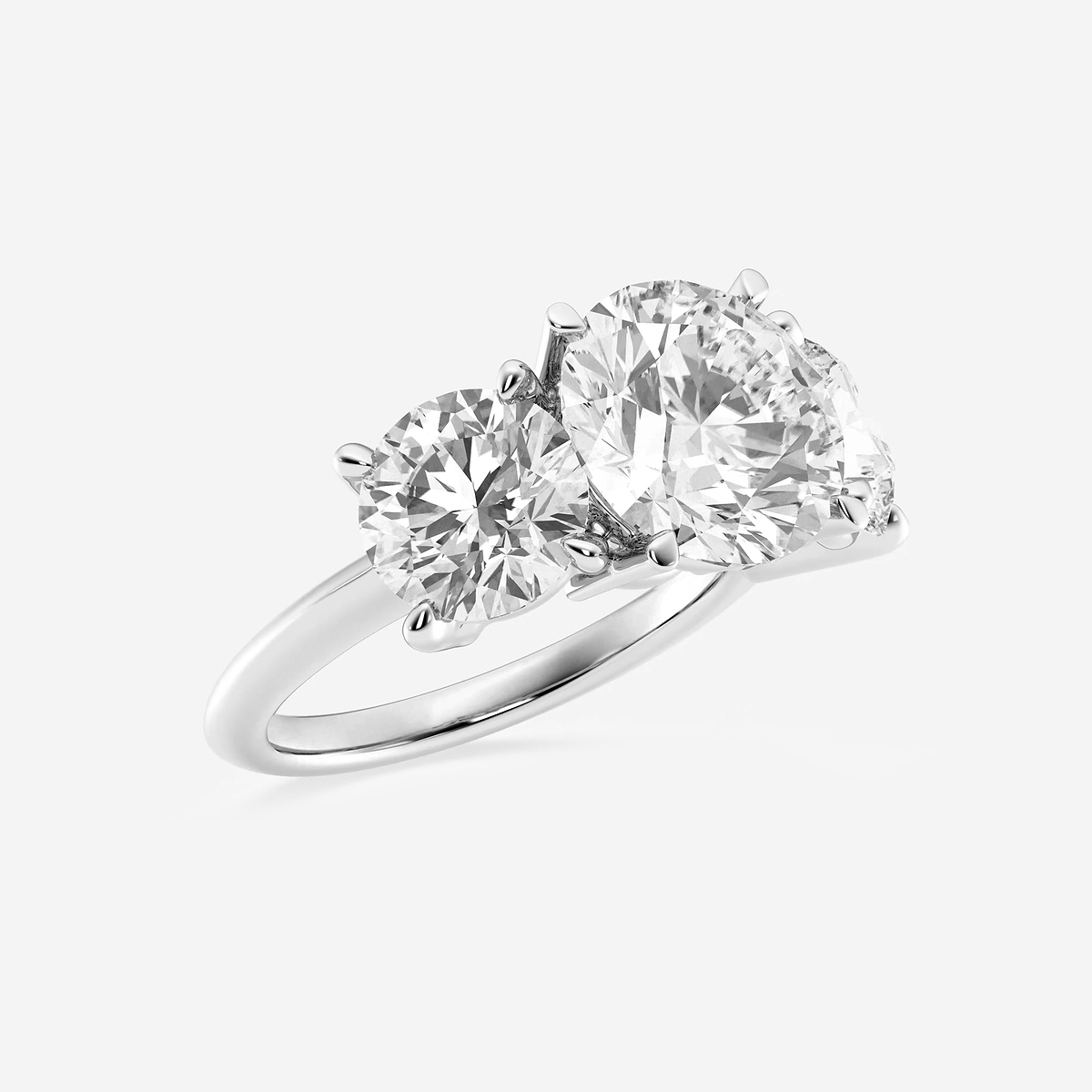 Additional Image 1 for  9 ctw Round Lab Grown Diamond Three-Stone Ring