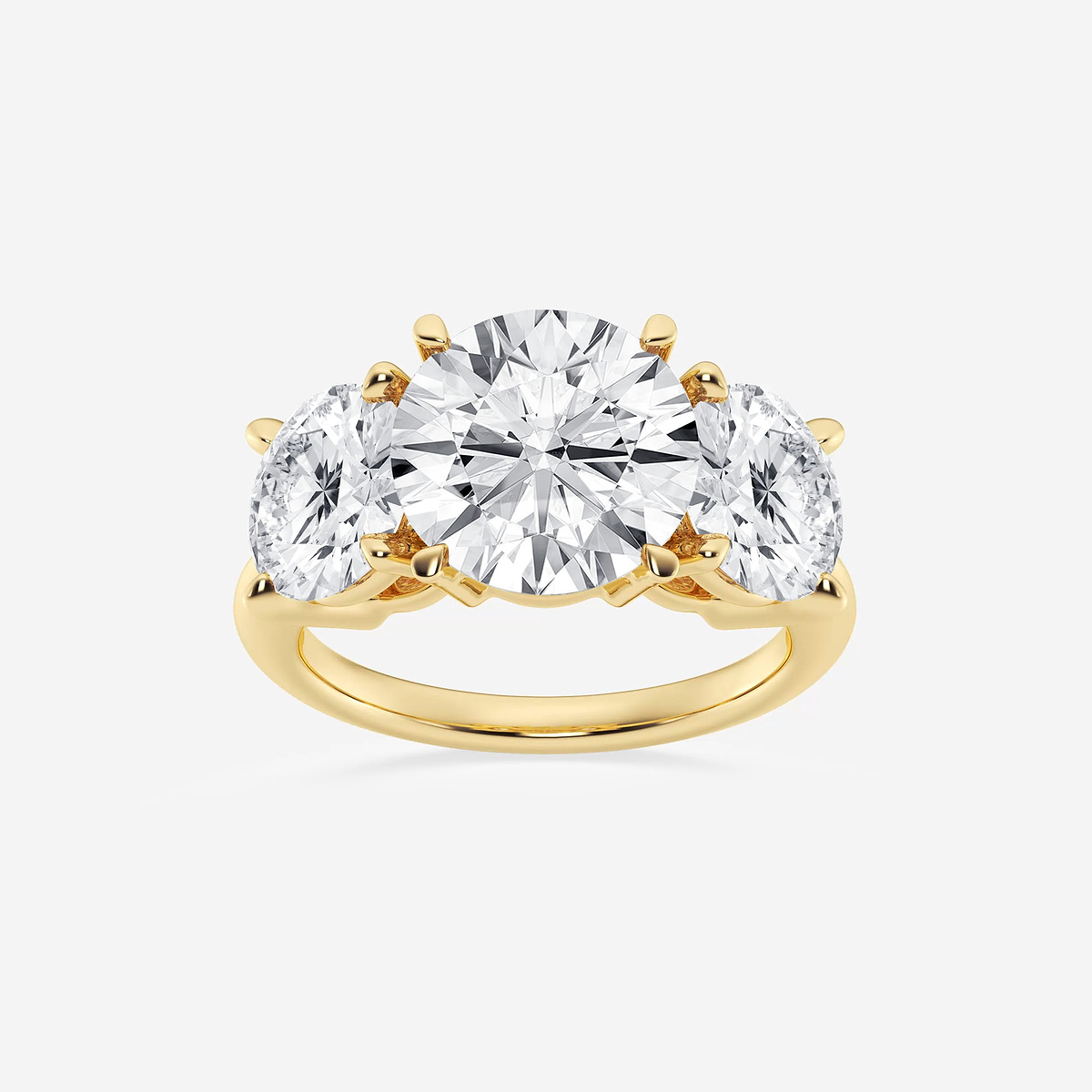 9 ctw Round Lab Grown Diamond Three-Stone Ring