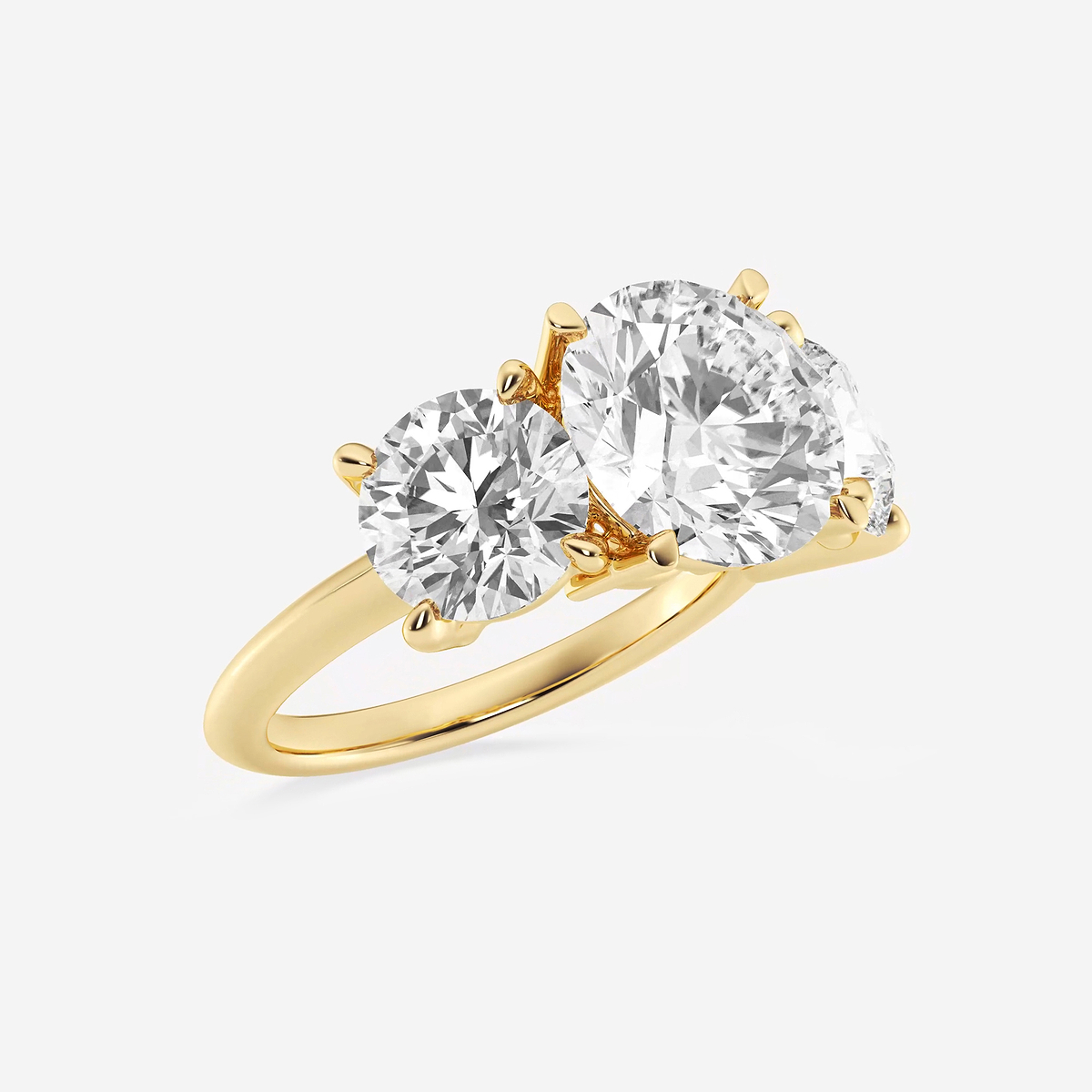 Additional Image 1 for  9 ctw Round Lab Grown Diamond Three-Stone Ring